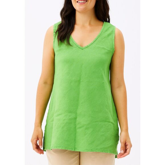 Flax linen sleeveless striped top sz Medium - Picture 1 of 9